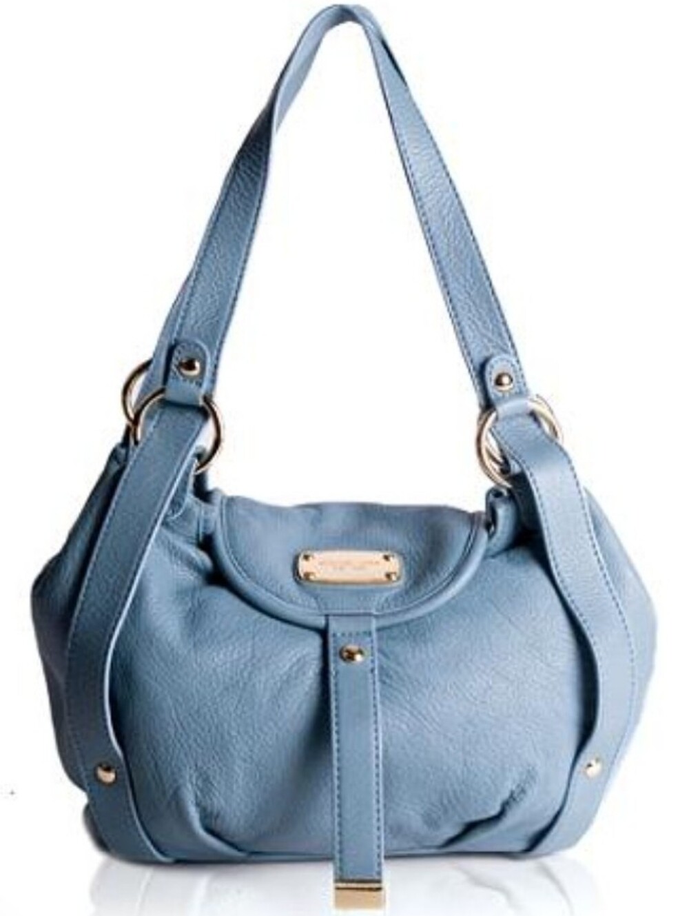 Michael Kors Brimfield Blue Pebbled Leather Tote Shoulder Bag